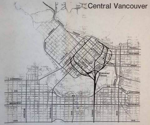 vancouver-richmond rapid transit downtown route options 1990
